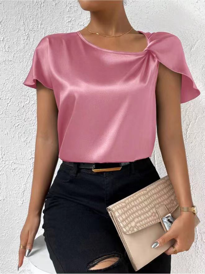 Women's Fashion Solid Color Loose-fitting Versatile Top - kinko