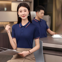 Summer Ice Silk Beaded Polo Shirt Men's Business - kinko