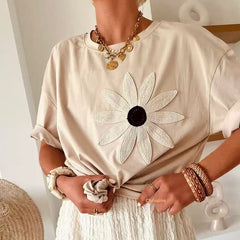 Round Neck Short-sleeved Top Women's - kinko