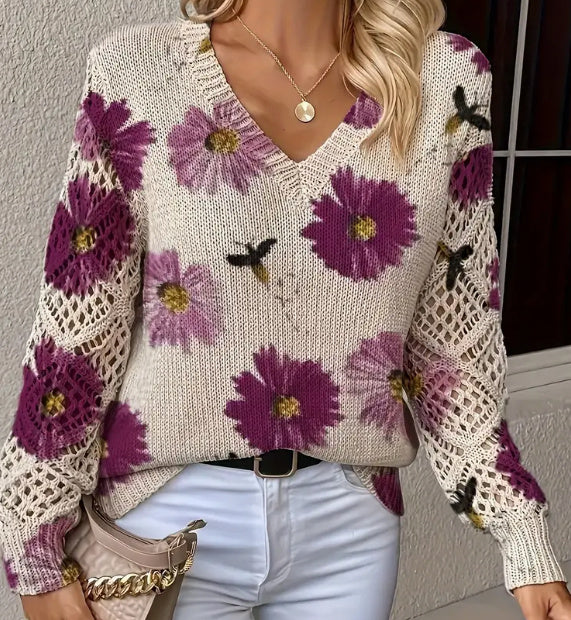 Printed Casual Cape Coat Cardigan Sweater - kinko