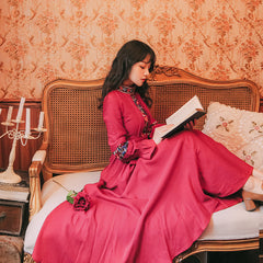 Ladies Retro Style Embroidery Dress For Women Fall Winter