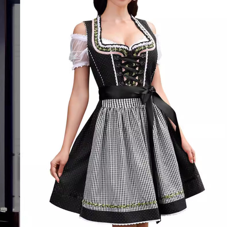 Halloween Maid Uniform Barpool Women's Sexy Mini Dress Dirndl - kinko