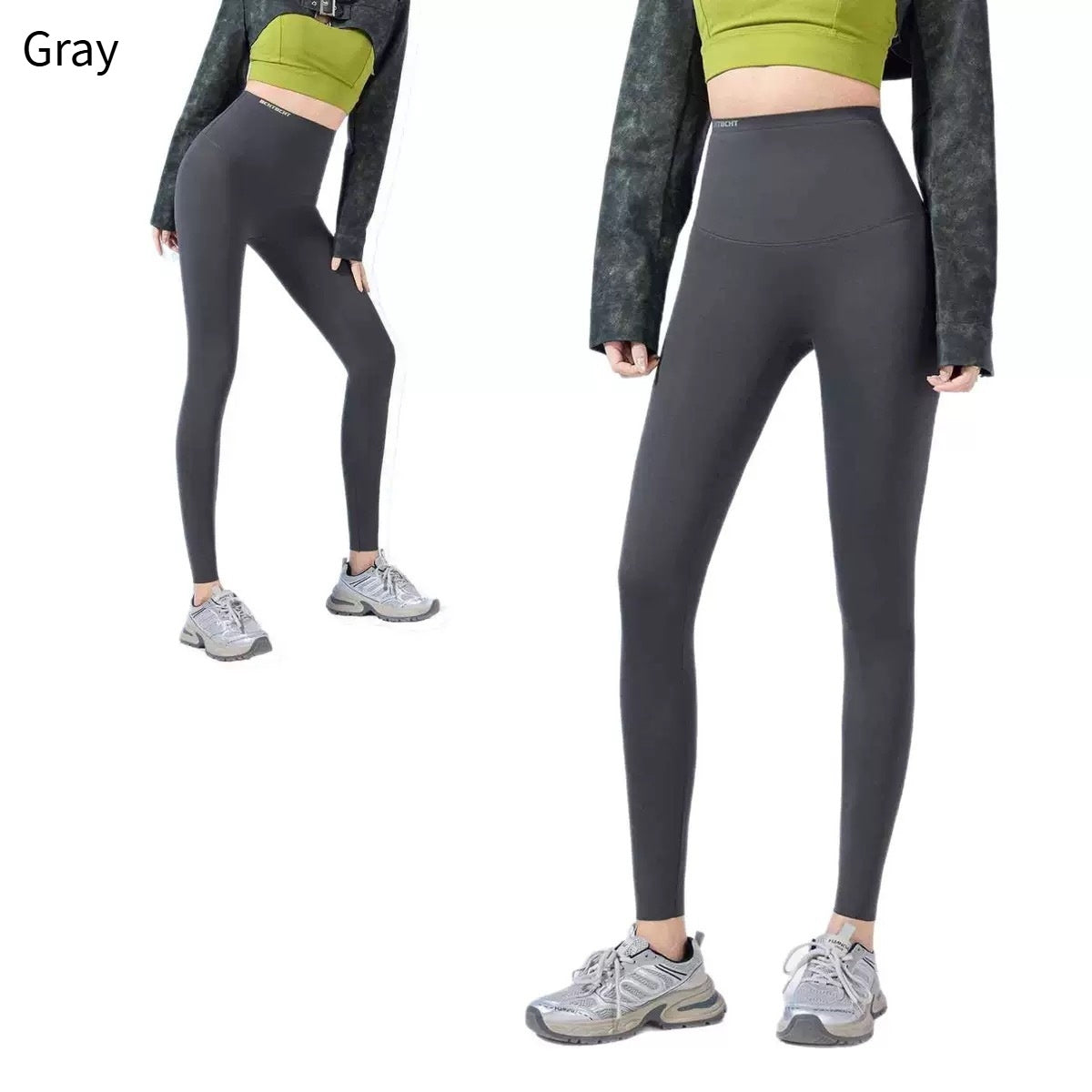 High Waist Shark Pants Belly Compression Leggings Outer Wear - kinko