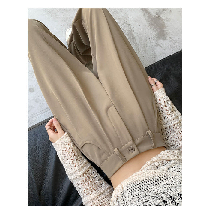 New High Waist Drooping Suit Pants Women - kinko
