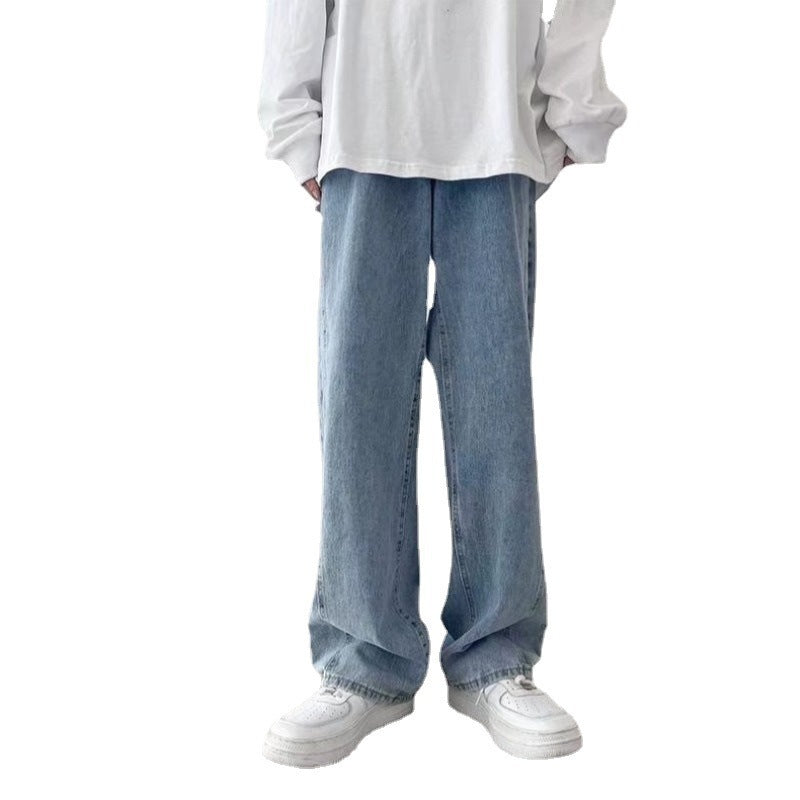 INS Hong Kong Style Loose Straight Mop Wide Leg - kinko