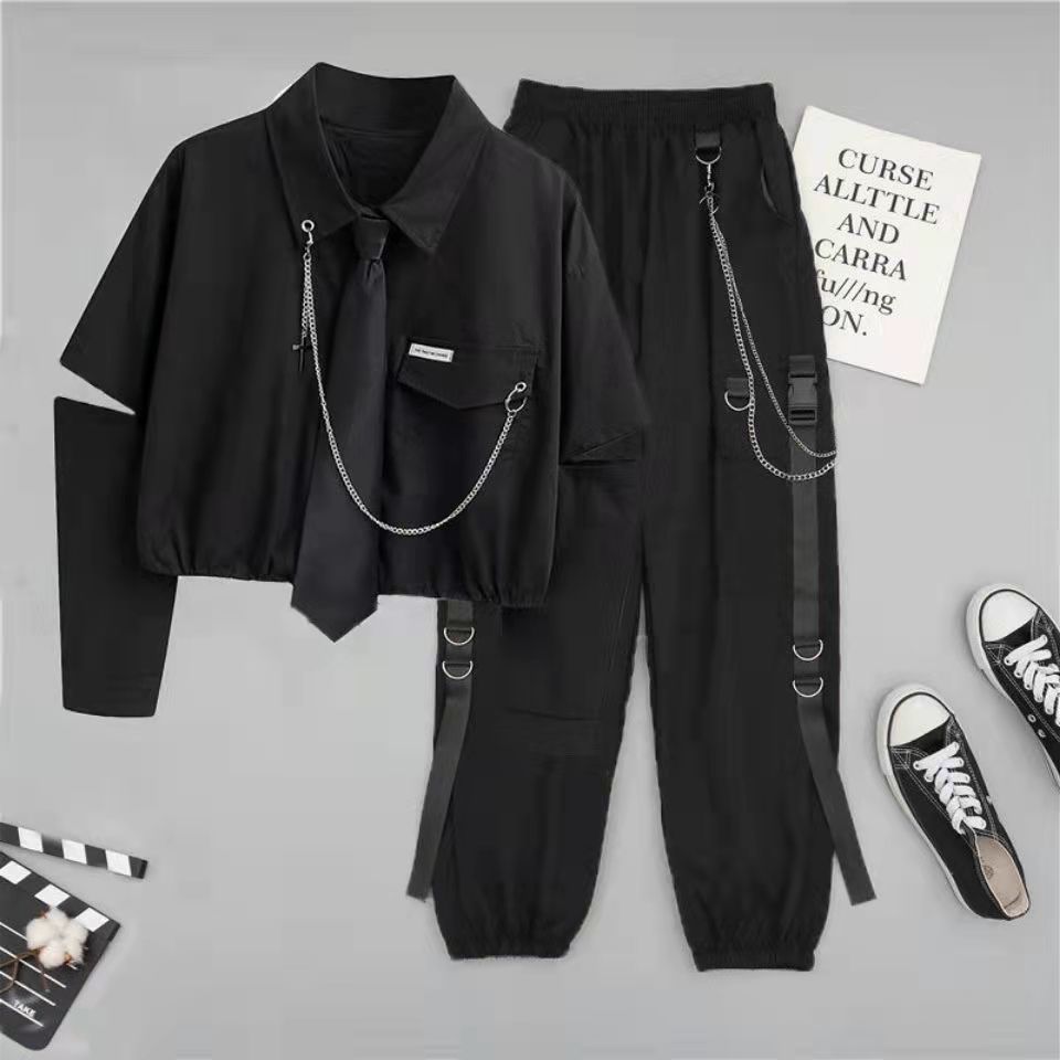 Personalized Women's Shirt Overalls Two-piece Set - kinko