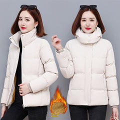 Fall Winter Hooded Cotton-padded Clothes For Plus Size Women