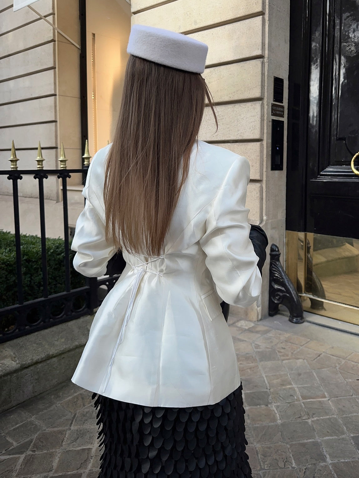 Classic White Waisted Blazer - kinko