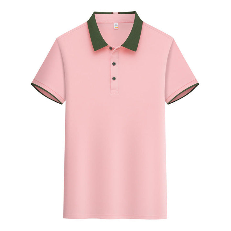 Contrast Color Lapels Polo Shirt - kinko