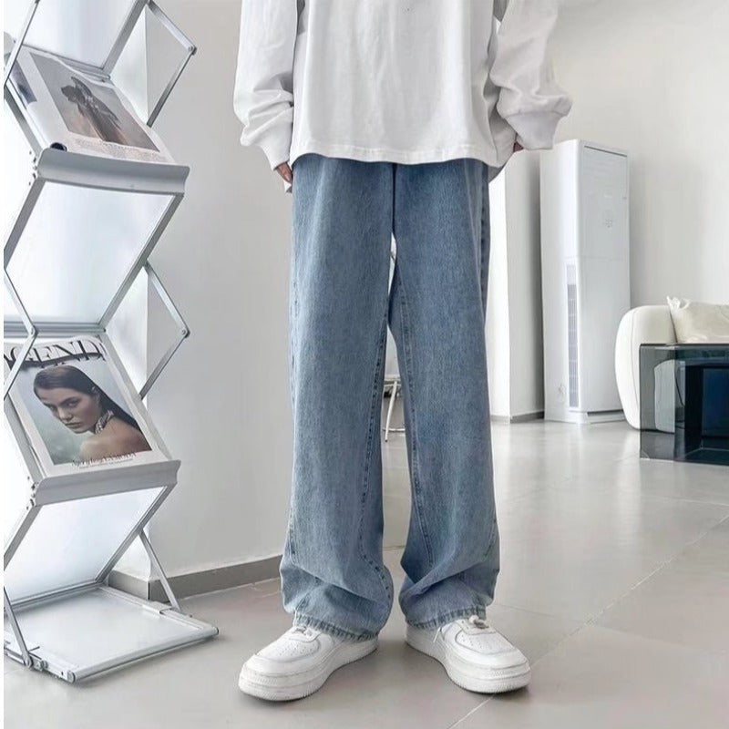 INS Hong Kong Style Loose Straight Mop Wide Leg - kinko