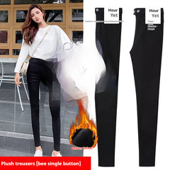 Black Magical Leggings Women's Outer Wear Ankle Tight High Waist Slimming - kinko