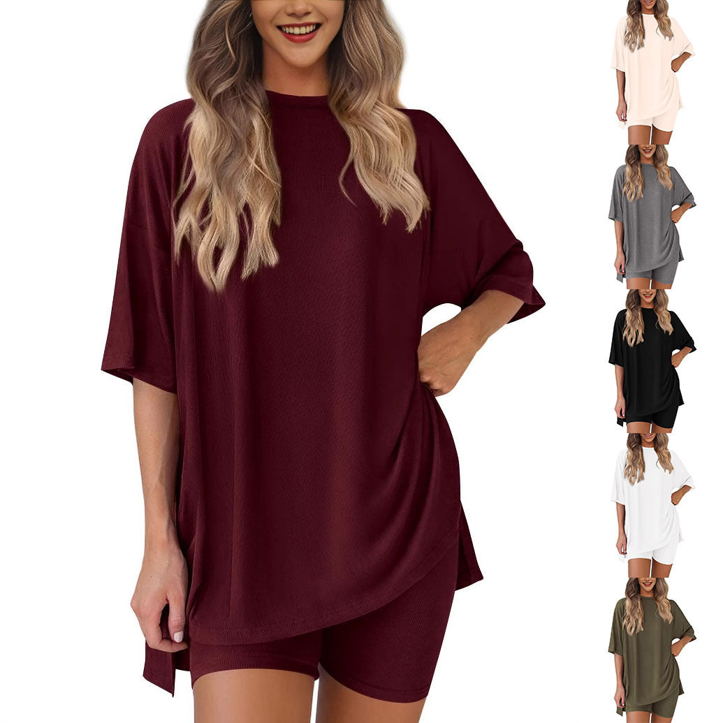 New Loose Fashion Solid Color Casual Two-piece Suit - kinko
