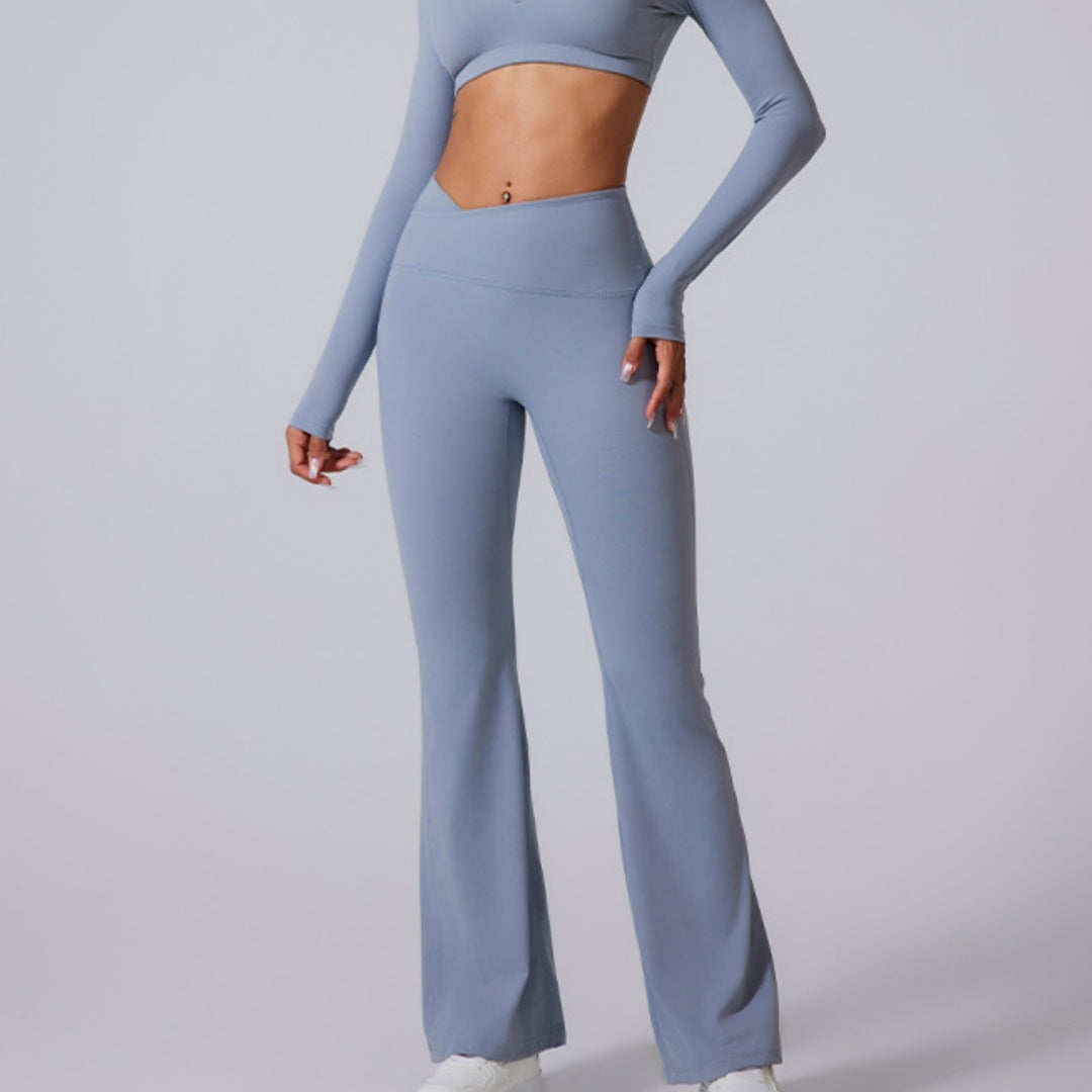 Women's Brushed Texture High Waist Cross Shaping Yoga Pants - kinko