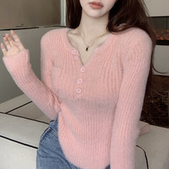 Female Fall And Winter Inner Wear Mink Sweater