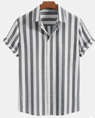 Fashionable Summer New Short-sleeved Printed Shirt For Men - kinko