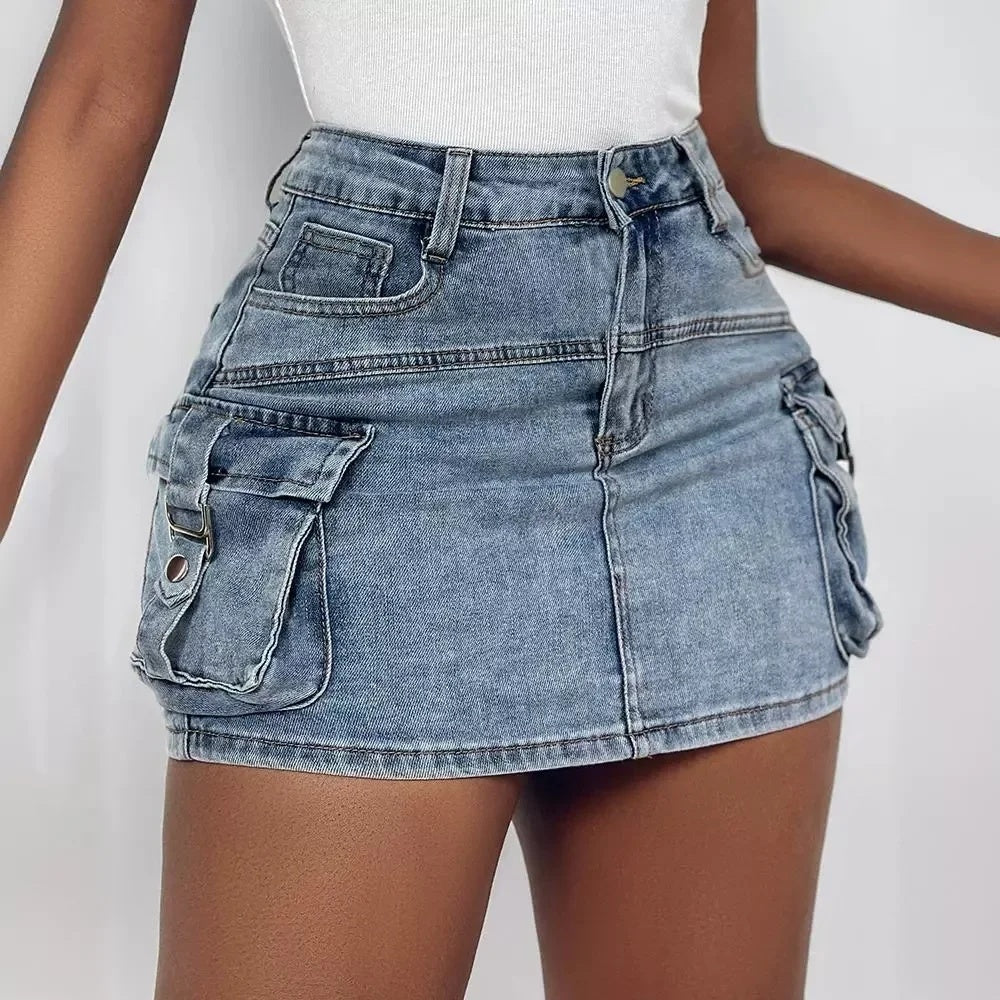 Fashion European And American Style Women's Overalls Pocket Skirt - kinko