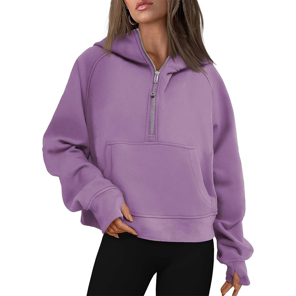 Fall Winter Hooded Zipper Thickening Sweater - kinko Global Holdings inc