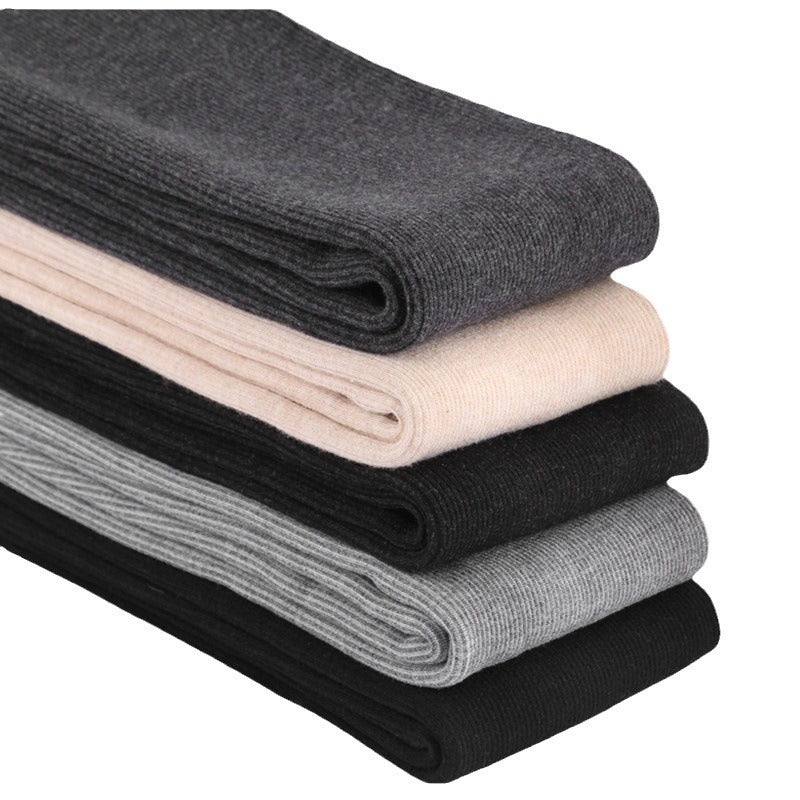 Autumn And Winter Fleece-lined Thickened Screw Cotton Vertical Stripes Base One-piece Trousers - kinko