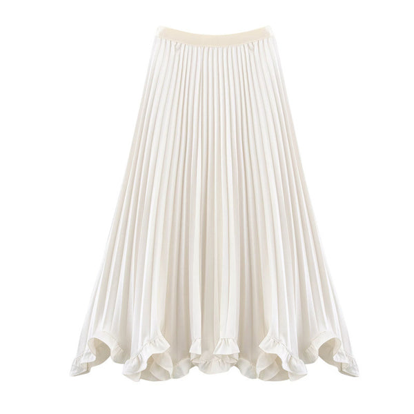 Heavy Industry Petal Wooden Ear Elegant Pleated Skirt