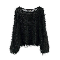 Women's Fashion Personalized Tassel Long-sleeved Top - kinko