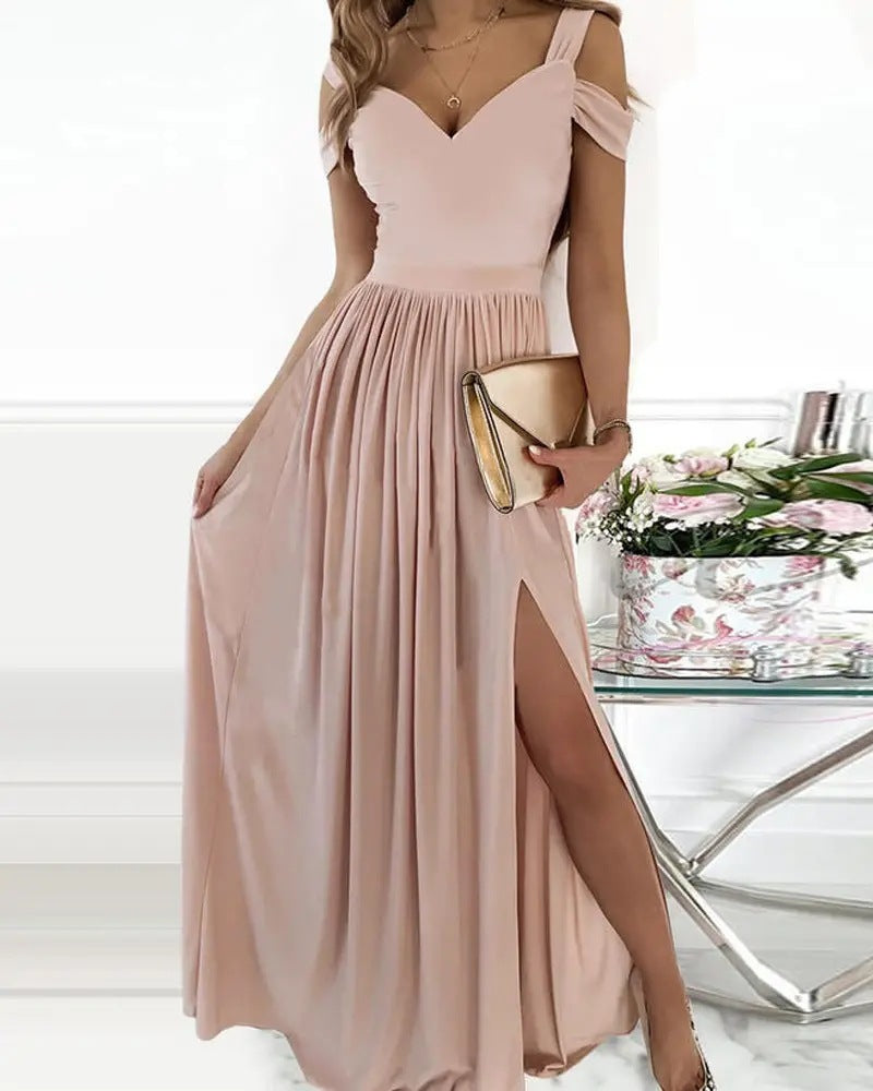 Long Floor Length Elegant Greek Style Pleated Dress - kinko