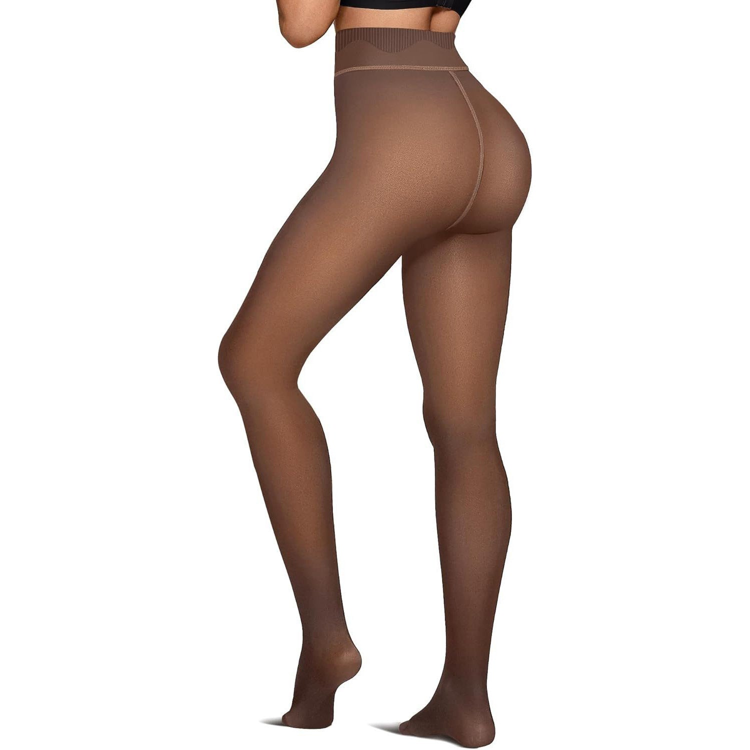 Black See-through Plus Size Women's Leggings - kinko