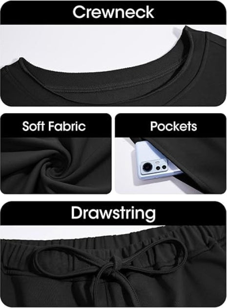 Fisoew Womens Summer 2 Piece Outfits Oversized Casual Short Sleeve Tops And High Waisted Shorts Workout Lounge Short Sets - kinko