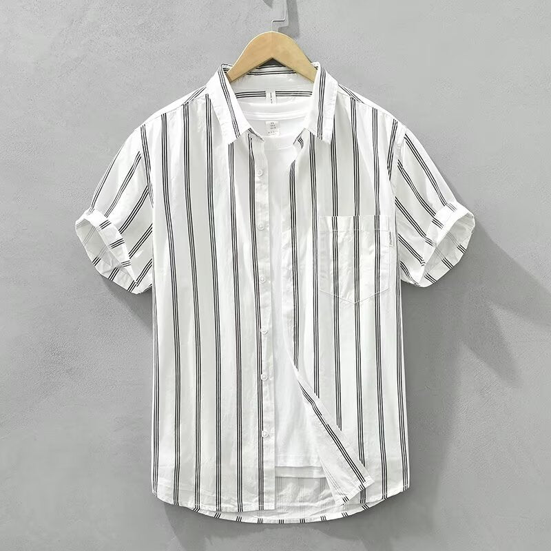 Summer Japanese Tie-dye Printed Short-sleeved Shirt Men - kinko